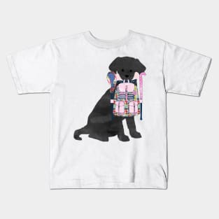 Black Lab Back To School Field Hockey Lacrosse Dog Kids T-Shirt